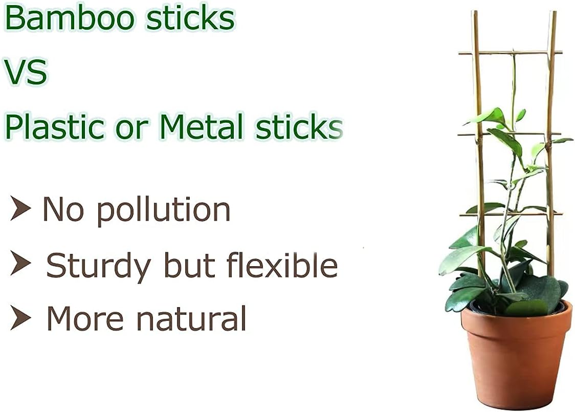 Bamboo Trellis, 16in Ladder-Shaped Trellis for Potted Plants, 3 Pack for Climbing Plants Indoor-VerdiqueGarden