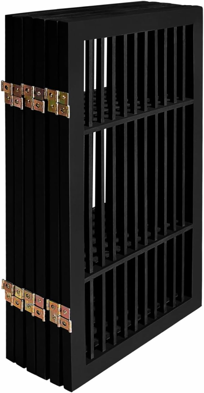 Pet Dog Gate Strong and Durable Freestanding Folding Acacia Hardwood Portable Wooden Fence Indoors or Outdoors by Urnporium (Black Pet Gate, 6 Panel 30" Tall)-VerdiqueGarden