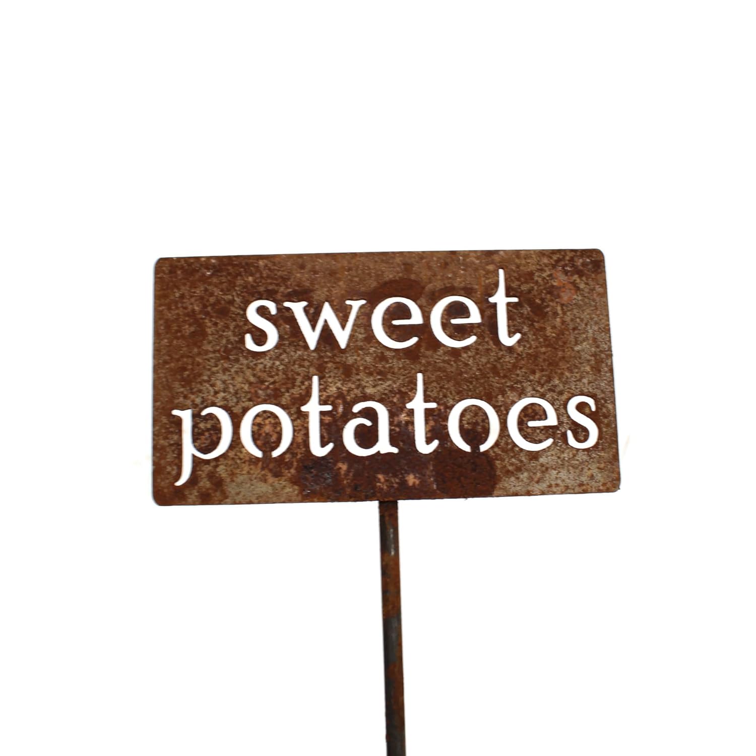 Classic Metal Garden Markers 19 Inches Tall (sweet potatoes, Naturally Rusted)-VerdiqueGarden