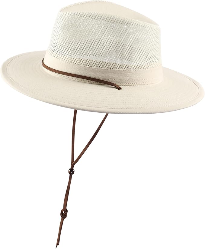 Home Prefer Cotton Summer Fedora Hat Wide Brim Sun Hats for Men Women UPF 50+ Sun Protection Cap for Fishing Hiking-VerdiqueGarden
