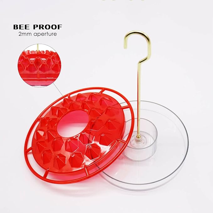 Hummingbird Feeders for Outdoors Hanging - 25 Feeding Ports 10 oz Plastic Hummingbird Feeder, Bee-Proof Leak-Proof No Drip, Easy to Clean with Cleaning Brushes-VerdiqueGarden