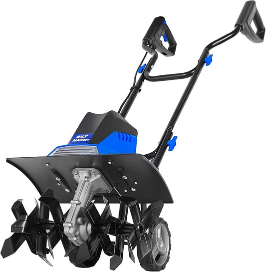 BILT HARD Tiller Cultivator 16 inch, 13.5 Amp 6 Steel Tines Tillers for Gardening Foldable, Electric Garden Rototiller with Adjustable Wheels-VerdiqueGarden