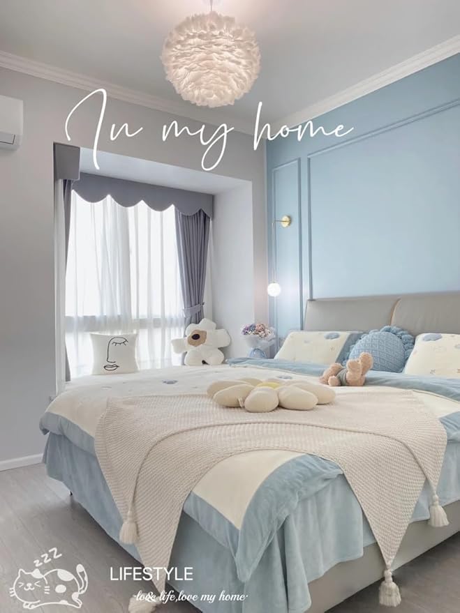 Dimoon 236''x17.7'' Blue Peel and Stick Wallpaper Contact Paper Modern Self Adhesive Wall Paper Removable Renter Friendly Textured Solid Color Shelf Cabinet Vinyl Roll (236''x17.7'',Light Blue)-VerdiqueGarden