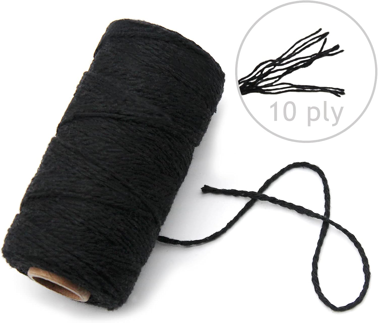 Anvin 984 Feet Cotton Jute Twine Pack - Natural, Black (Pack of 3, 10 Ply, 2mm Thick) for Bakers, Butchers, Arts & Crafts, Gardening-VerdiqueGarden