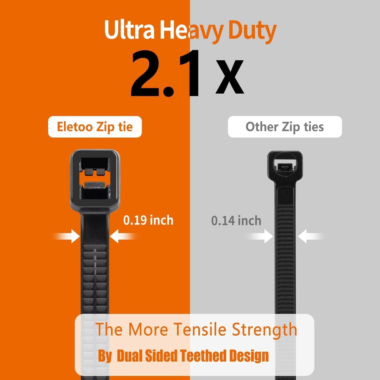 12 Inch Black Zip Ties (200 Pack), 2024 New Patented Design,110 LBS Tensile Strength, Self-Locking Nylon PA66 UV Resistant Cable Ties for Indoor and Outdoor Use-VerdiqueGarden