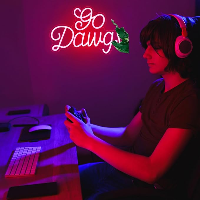 American Football Neon Sign Football Led Neon Light University Fans Rugby Game Neon LED Sign Red Letters Neon Light Up Sign for Bedroom Game Room Man Cave Party Decor Football Fans Gifts-VerdiqueGarden