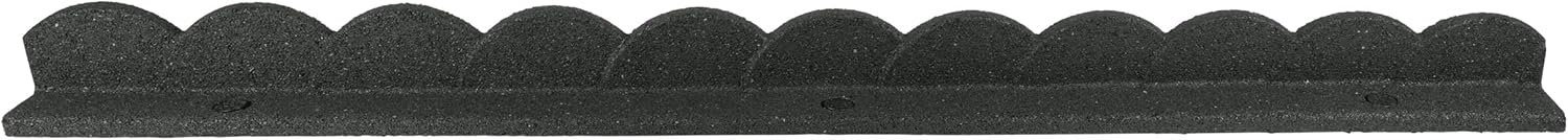 Playsafer L Shaped Flexible Rubber Scalloped Edger for Lawns Landscaping and Playground | Easy No Dig Installation| 4' Long (4, Dark Gray)-VerdiqueGarden