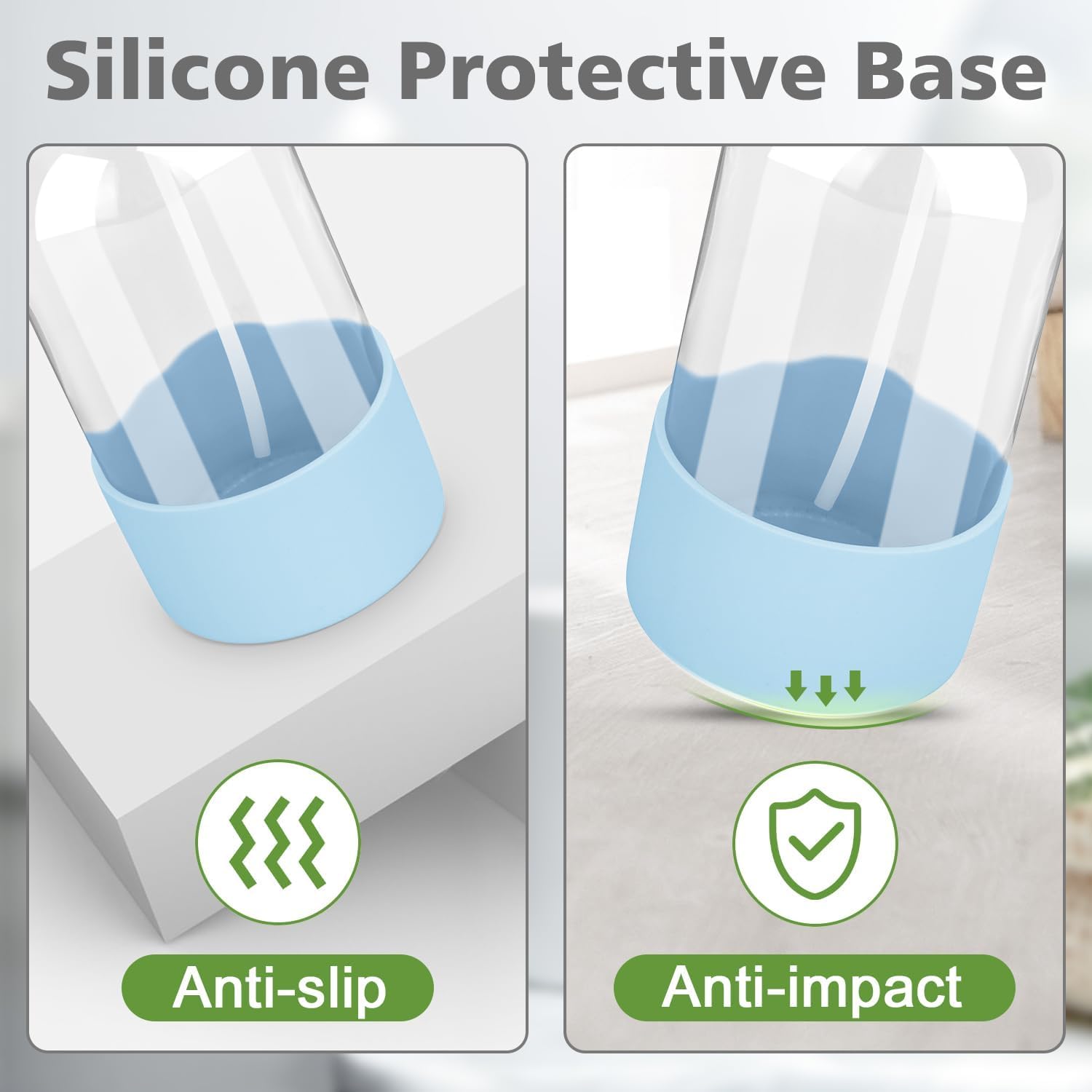 Glass Spray Bottles with Silicone Sleeve Protection, Empty 16 oz Refillable Containers, Reusable Spray Bottles with Adjustable Nozzle for Hair, Cleaning Solutions, 3 Pack Pink&Blue&Purple-VerdiqueGarden