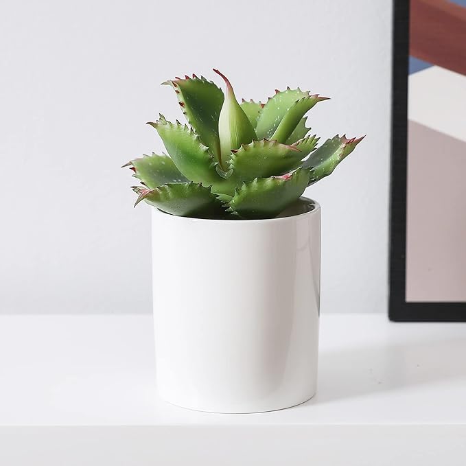 Duovlo Artificial Succulent Plant 7.08 Inch Faux Succulents Agave potatorum Flower Arrangement Craft Wall DIY Materials Pack of 2 (Green)-VerdiqueGarden