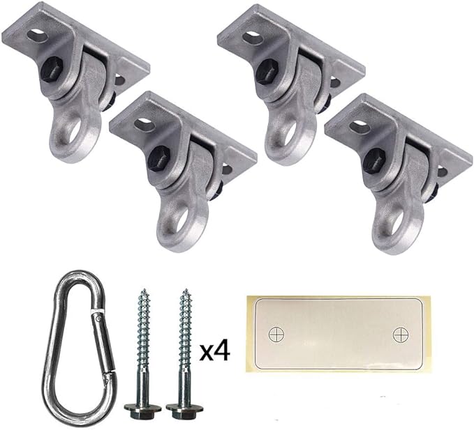 Heavy Duty White Metal Color Swing Hangers Screws Bolts Included Over 5000 lb Capacity Playground Porch Yoga Seat Trapeze Wooden Sets Indoor Outdoor (4 Pack)-VerdiqueGarden