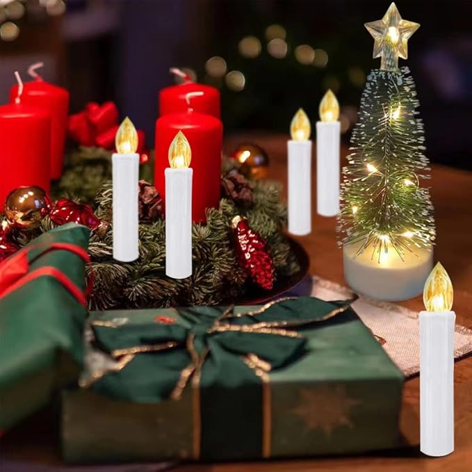 20 PCS Flickering Flameless Window Candle LED Christmas Tree Candle Lights Warm White Battery Operated Electric Taper Candles with Remote Perfect Timer for Home Garden Wedding Parties Decor-VerdiqueGarden