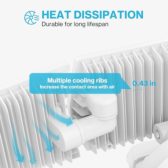 Olafus 100W LED Security Light Motion Sensor Outdoor Light, Motion Flood Light Dusk to Dawn, 9000LM Super Bright 6500K Exterior Motion Detector Floodlight for Garage Yard Porch Eave IP65, White-VerdiqueGarden