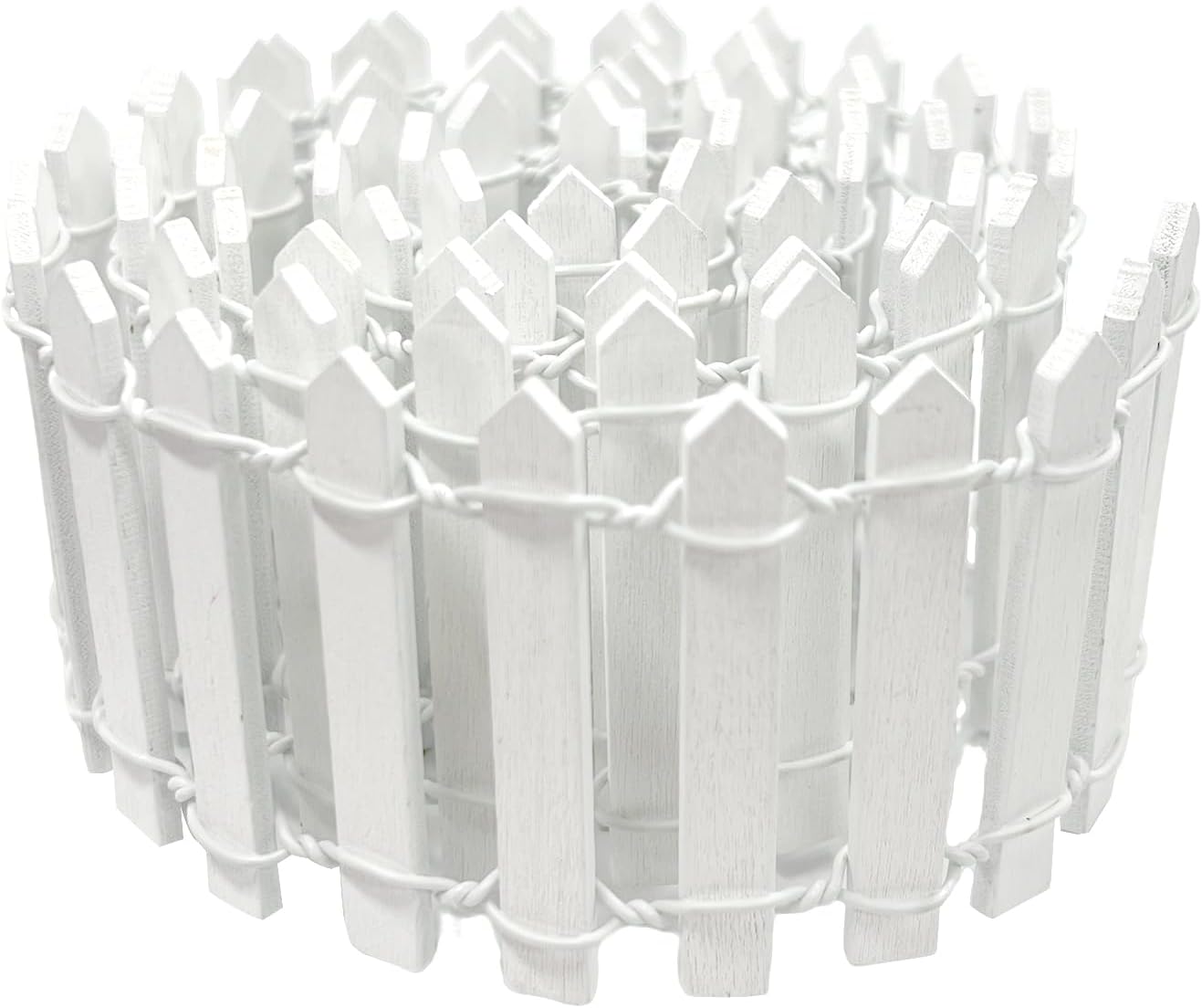 35 Inches Mini Fairy Garden Fence DIY Small Wood Decorative Picket Fence Micro Landscape Miniature Ornaments for Dollhouse, Crafts, Diorama Project, Plant Pot, White-VerdiqueGarden