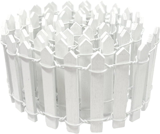 35 Inches Mini Fairy Garden Fence DIY Small Wood Decorative Picket Fence Micro Landscape Miniature Ornaments for Dollhouse, Crafts, Diorama Project, Plant Pot, White-VerdiqueGarden