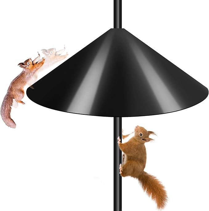 Gtongoko 19 Inch Squirrel Baffle for Bird Feeder Pole Squirrel Guards for Shepherds Hook Stopper for Bird Feeders Black 1 Pack-VerdiqueGarden
