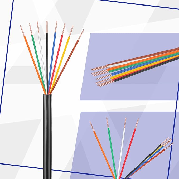 Hoolerry Solid Sprinkler System Wire 18 Gauge Irrigation Wire with UV Resistant PVC Jacket Sprinkler Cable for Underground Irrigation System Field Central Control System 30V, UL Listed (18/8, 50 Ft)-VerdiqueGarden