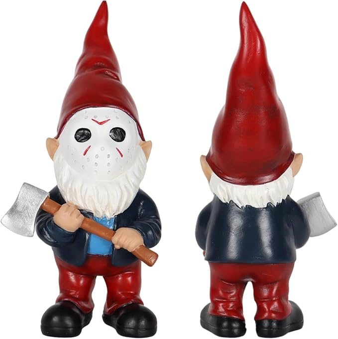 Garden Gnomes Halloween Decorations Gift Christmas Gnome Home Decor Gnome Statue Holding Axe-VerdiqueGarden