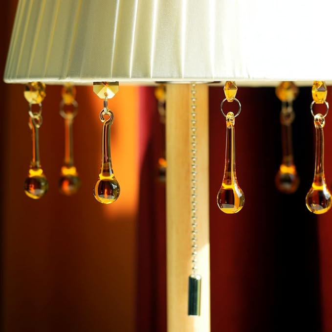 12pcs Raindrop Crystal Chandelier Prisms Parts, 53mm Hanging Crystals Beads for Chandeliers, Home Decoration (Topaz)-VerdiqueGarden