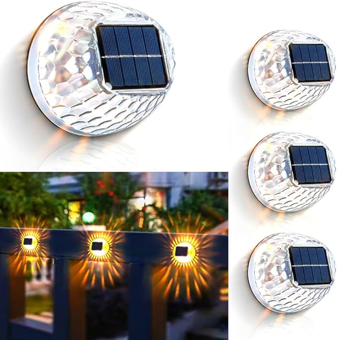 Solar Lights Decor Outdoor, Led Atmosphere Lights IPX4 Waterproof Lamp for Outdoor Wall, Stairs, Step, Fence, Yard, Patio, and Pathway (4 Pack)-VerdiqueGarden