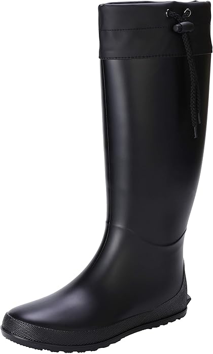 Asgard Packable Tall Rain Boots for Women Waterproof Rubber Garden Boots Ultra Lightweight Flat Mud Boots- NOT FOR WIDE CALF-VerdiqueGarden