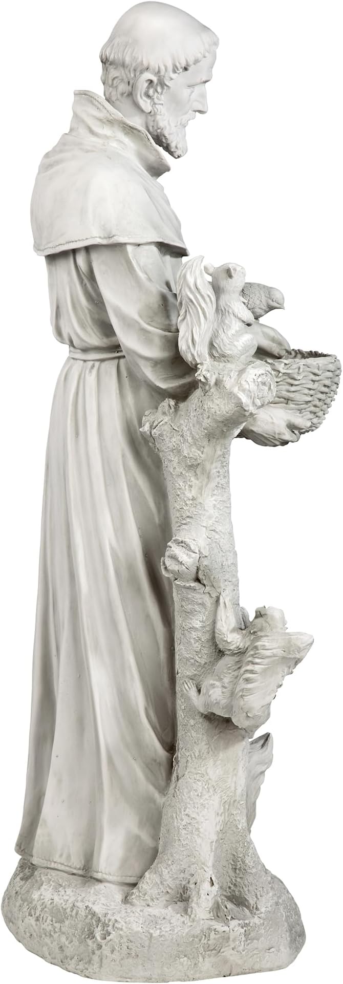 Design Toscano Nature's Nurturer Francis Assisi Religious Garden Decor Statue Bird Bath Feeder, Large, 37 inch, Cast Stone Resin, Antique Stone Finish-VerdiqueGarden