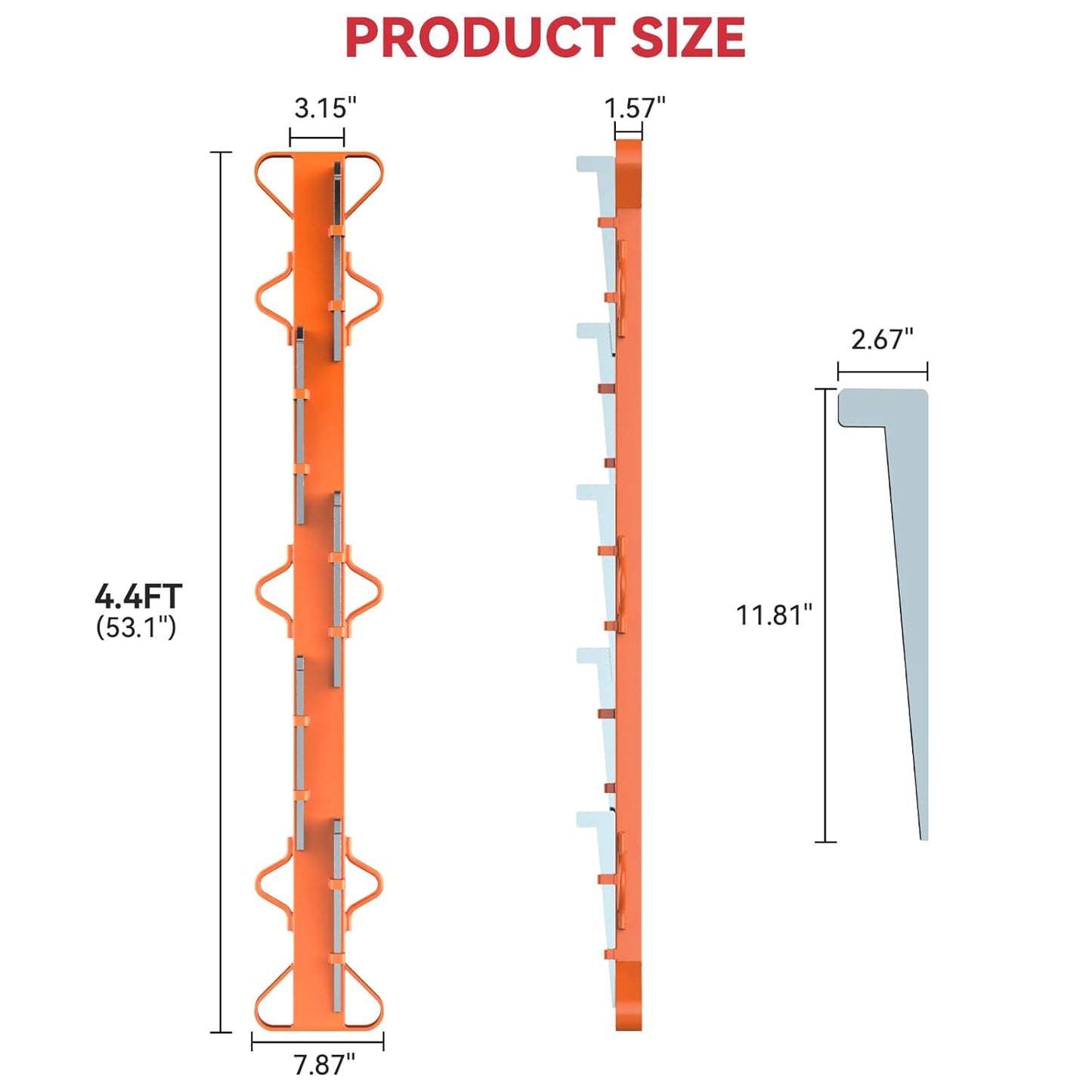 4ft Woven Wire Fence Stretcher Bar with 5 Wedges Heavy Duty Wire Stretcher Fence Tool for Farms, Ranches, Garden Barriers, Yard (Orange)-VerdiqueGarden