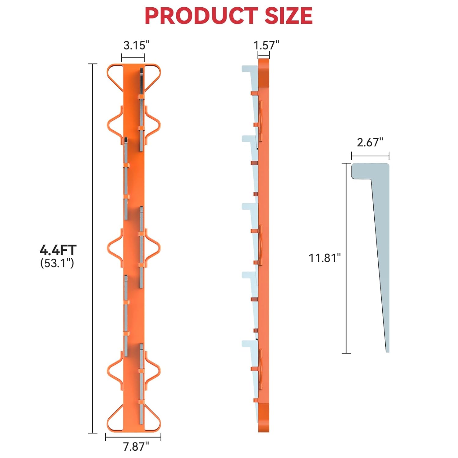 4ft Woven Wire Fence Stretcher Bar with 5 Wedges Heavy Duty Wire Stretcher Fence Tool for Farms, Ranches, Garden Barriers, Yard (Orange)-VerdiqueGarden