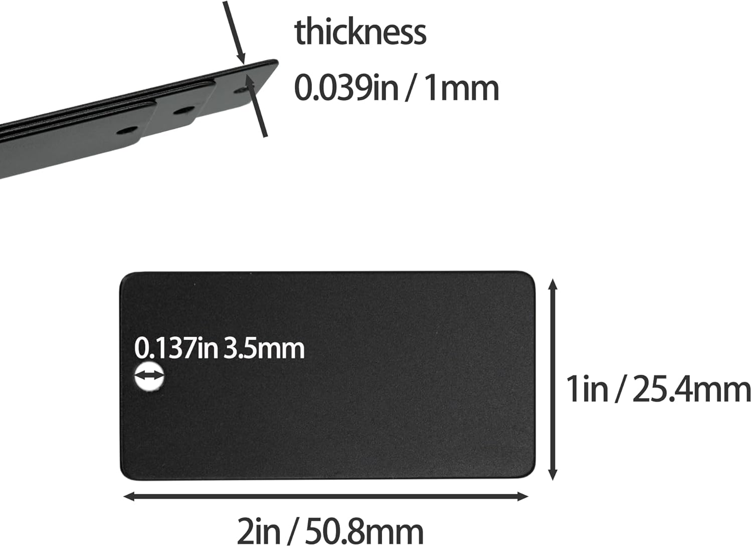 StayMax Anodized Aluminum Engraving Blanks 1x2 Inch 50 Pack (Black)-VerdiqueGarden