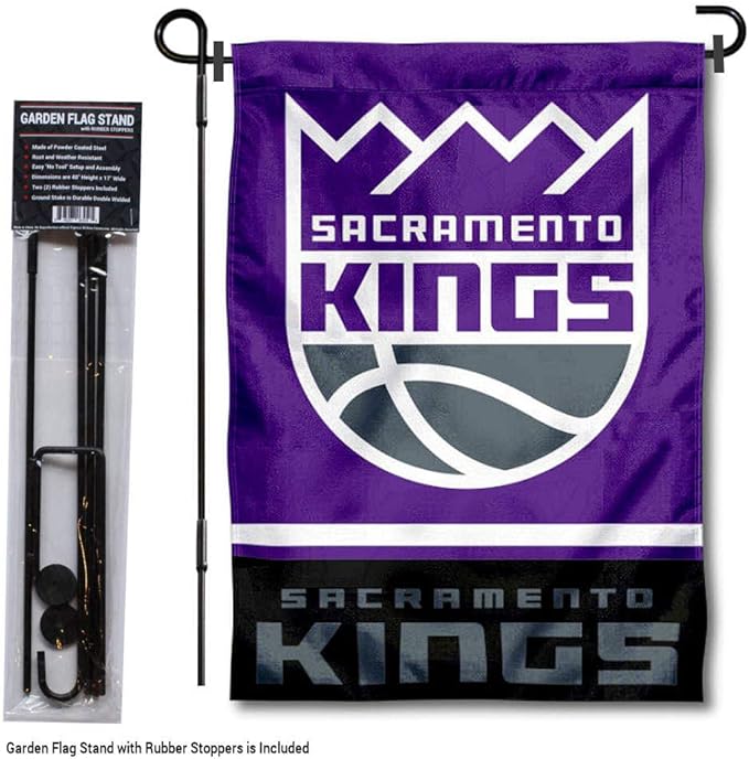 WinCraft Sacramento Kings Garden Flag with Stand Holder-VerdiqueGarden