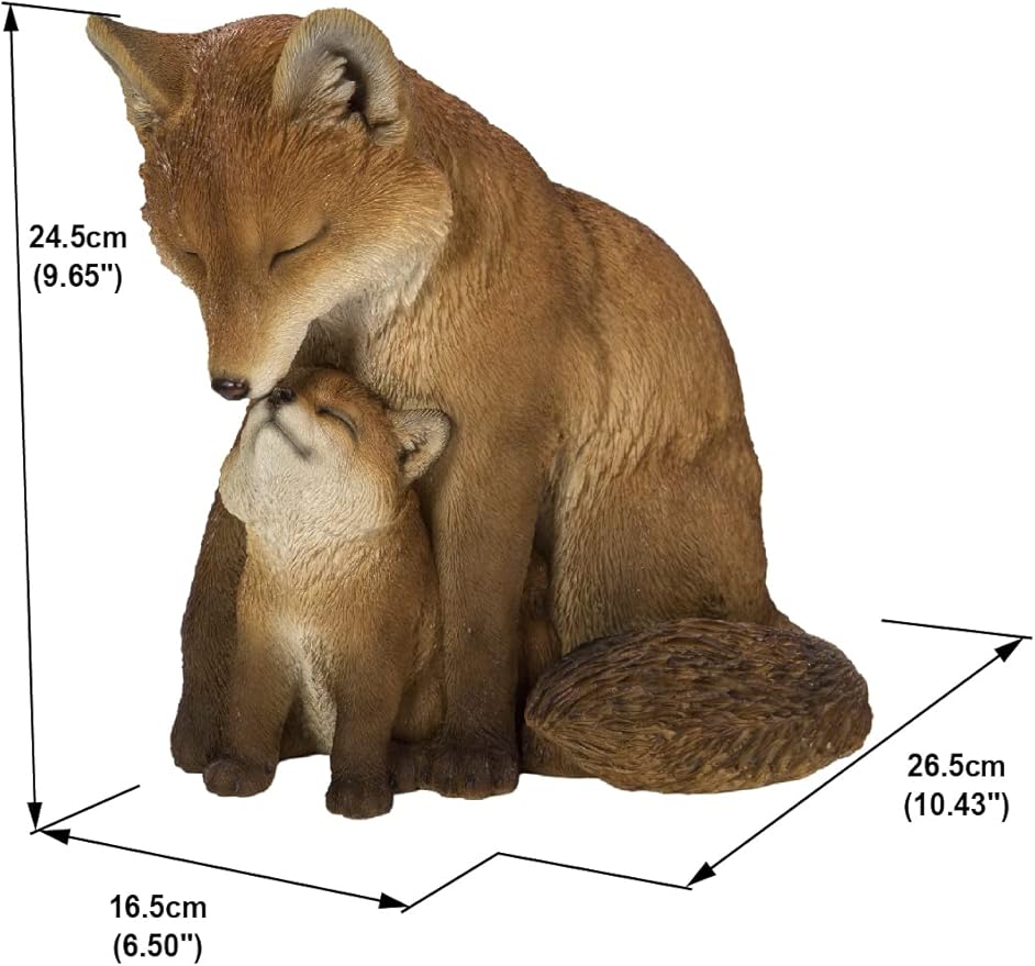 Hi-Line Gift Cuddling Mother and Baby Fox Garden Statue, Brown (87719-I)-VerdiqueGarden