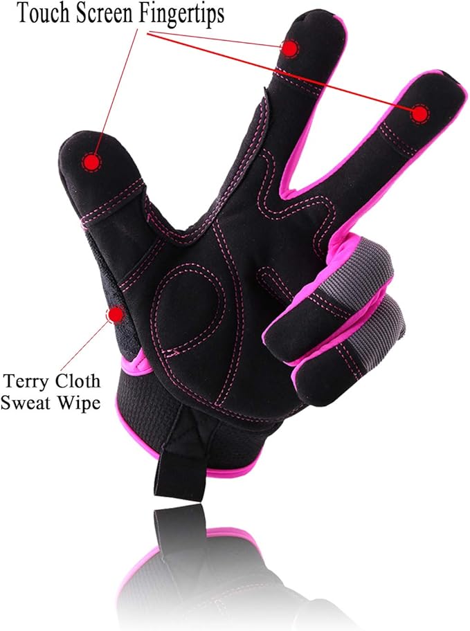 HANDLANDY Women Safety Work Gloves Utility Touch Screen Working Grip Glove for Yardwork Gardening Breathable Mechanic Gloves-VerdiqueGarden