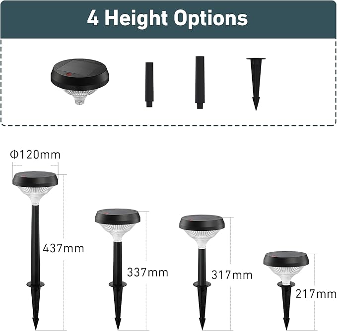 Linkind Solar Pathway Lights 4 Pack, Solar Lights Outdoor, Warm White Solar Path Lights Waterproof, Solar Lights for Walkway Yard Landscape Garden-VerdiqueGarden