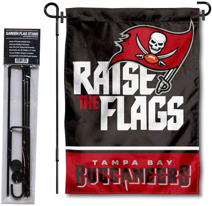 WinCraft Tampa Bay Buccaneers Raise The Flags Garden Flag and Pole Stand Holder-VerdiqueGarden