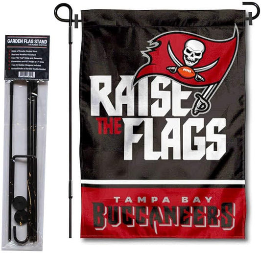 WinCraft Tampa Bay Buccaneers Raise The Flags Garden Flag and Pole Stand Holder-VerdiqueGarden