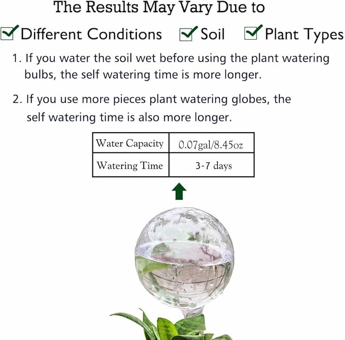 10pcs Plant Watering Devices, Planter Self Watering Globes for Home Potting, Plastic Garden Flower Plant Watering Spikes Automatic Plant Waterer System Set Suit for All Indoor Outdoor Plant-VerdiqueGarden
