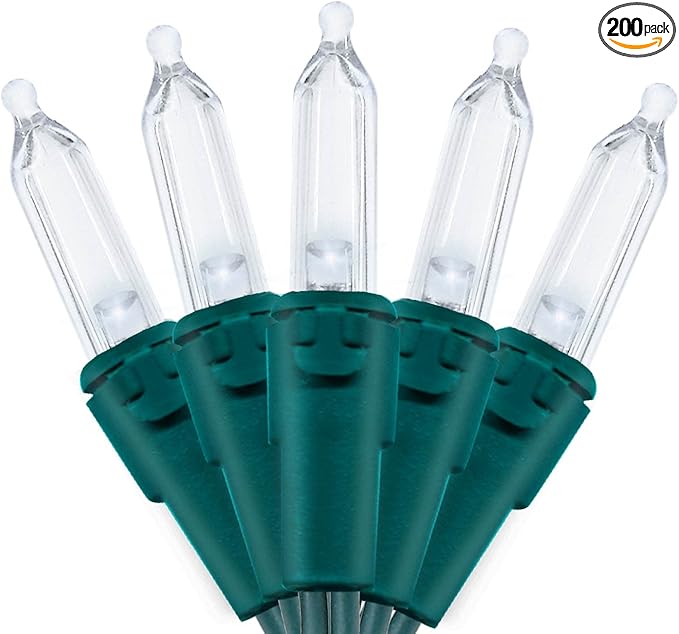 MULTI-SPARKING White Christmas LED Lights - 2 Pack 100 Count Cool White Holiday String Lights for Tree, Party, Wedding, Indoor and Outdoor Use, 2 Sets 33 Feet Green Wire, UL Certified, Connectable-VerdiqueGarden