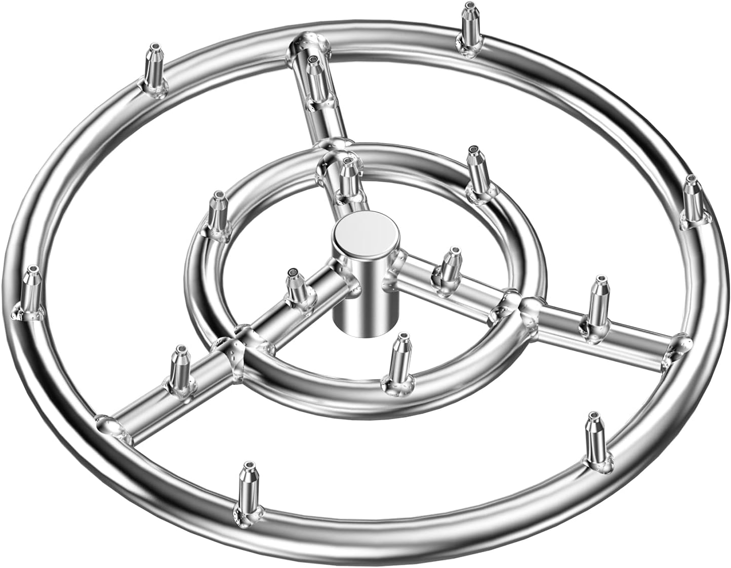 Skyflame 12-Inch Round Stainless Steel Fire Pit Jet Burner Ring - High Flame-VerdiqueGarden
