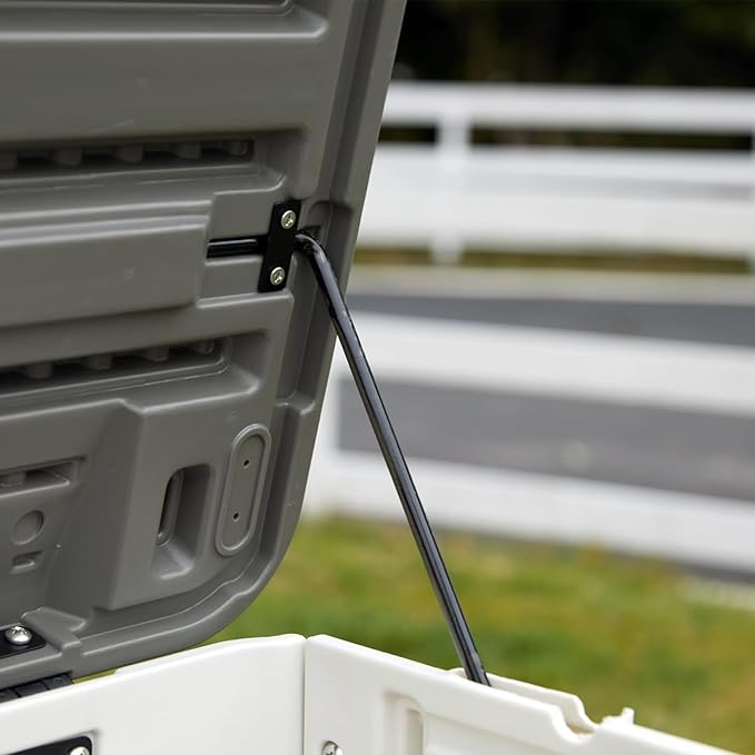 100 Gallon Outdoor Storage Box Waterproof Lockable Resin Deck Box Large, Patio Storage Bin for Pool Accessories Cushion Furniture, Garden Tools, UV-Resistant Outside Delivery Black&White-VerdiqueGarden