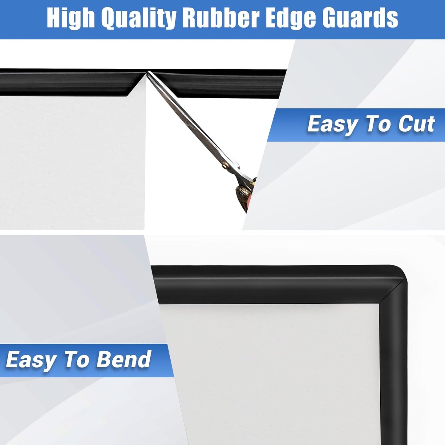 Rubber Edge Trim, Self-Adhesive U Channel Edge Protector for Plywood, Cabinet, 1-1/4" Wood Edge Banding, Flexible Furniture Repair, EPDM Material, Fit 1-1/4"(32mm), Length 10Ft, Black-VerdiqueGarden