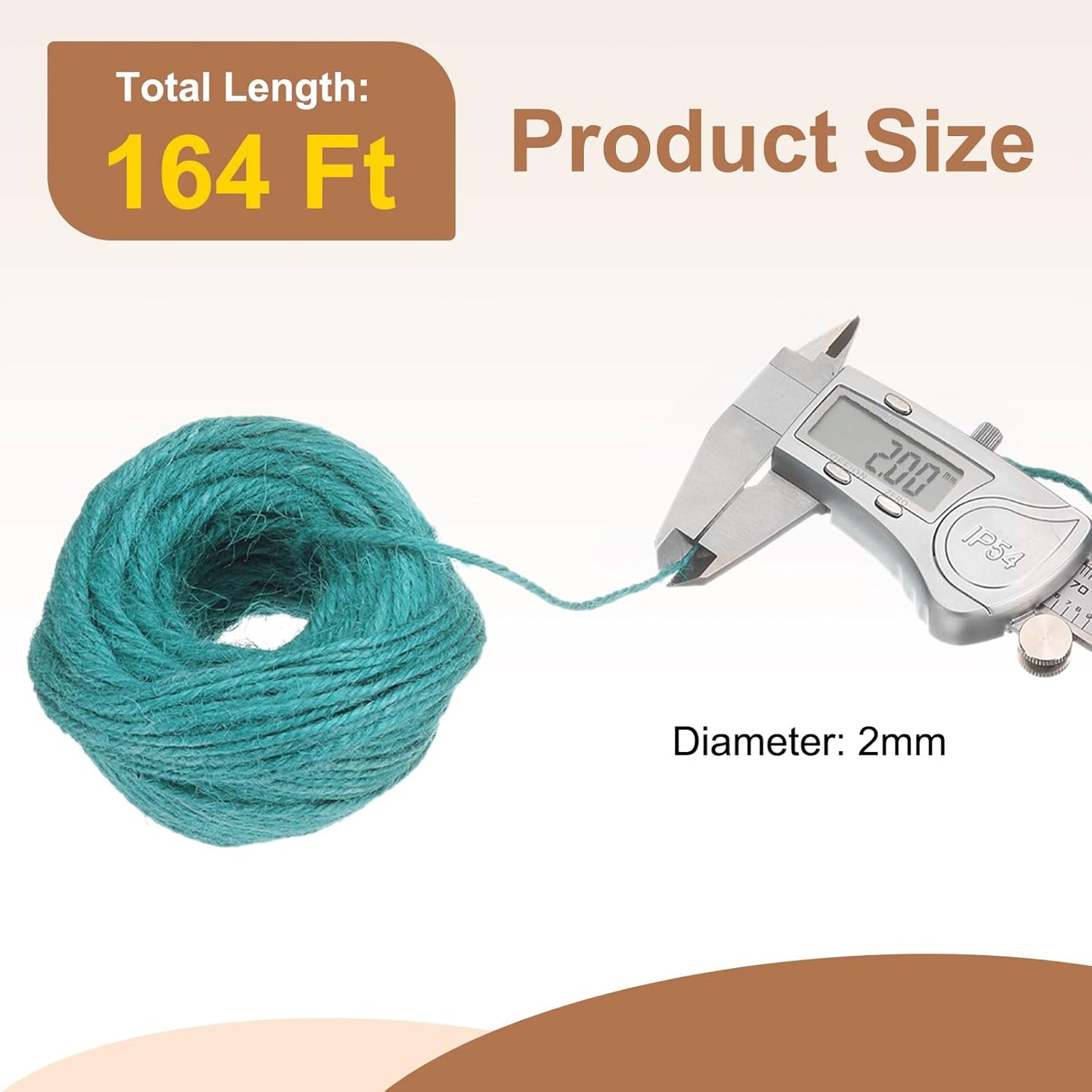 uxcell 164 Feet Natural Jute Twine String,2mm Thin Garden Twine Rope Colored Plant String Cord for DIY Art Crafts Gift Wrapping Decoration Packing Gardening Plant Hanger,Bright Blue-VerdiqueGarden