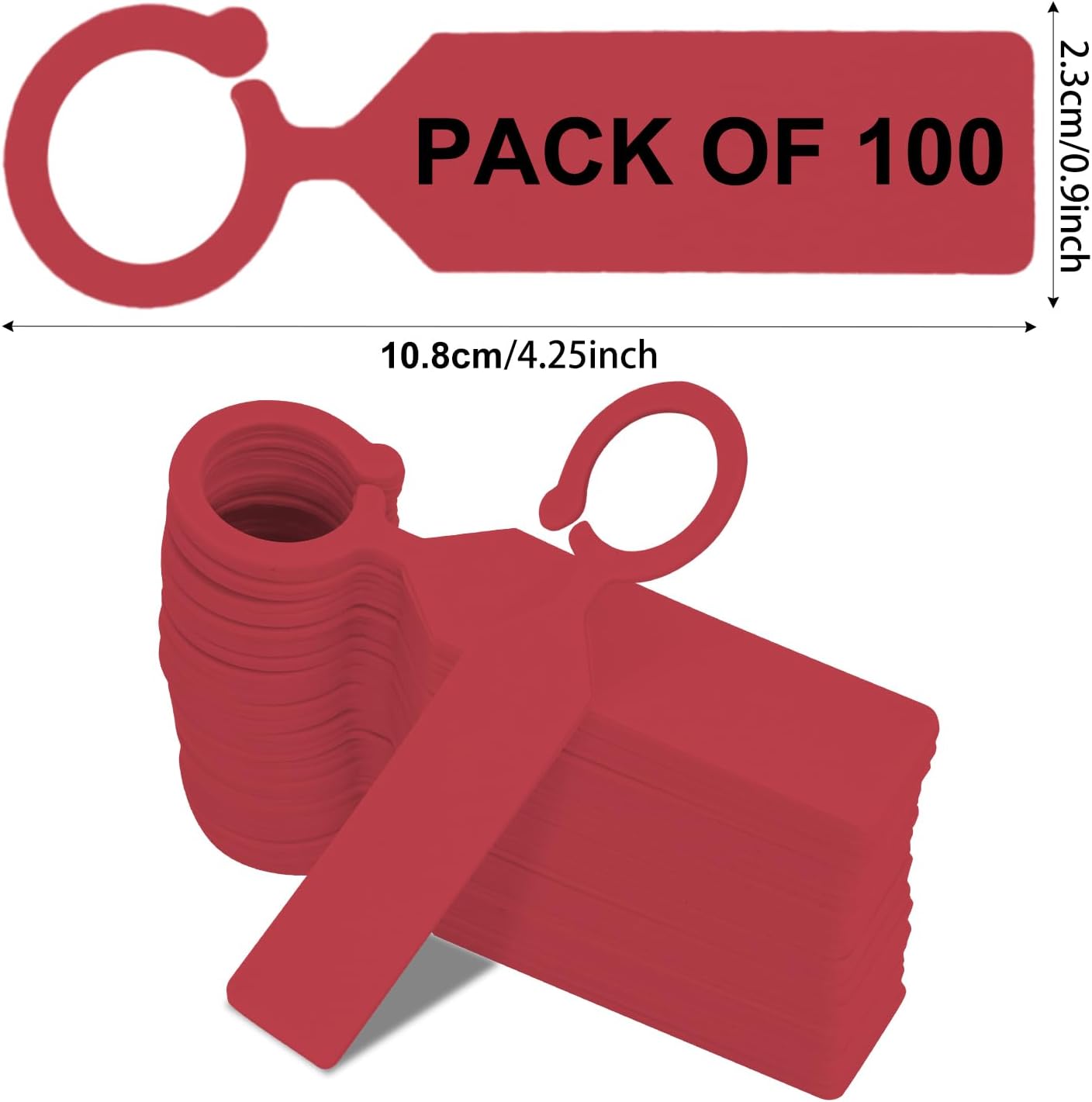 Plant Labels Yuanling 100Pcs Plastic Waterproof Plant Tree Tags Nursery Garden Markers for Indoor Outdoor Gardening Plants Vegetables Flowers Potted (Red Color with 1 Marker Pen)-VerdiqueGarden