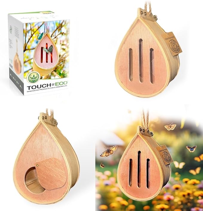 Pollinating Palace-Wooden Hanging Butterfly House, Natural Habitat to Attract Butterflies to Your Garden and Yard-VerdiqueGarden