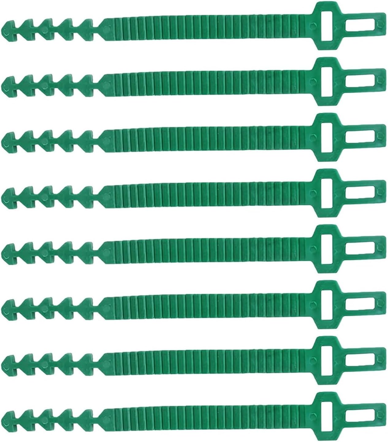8PCS 9.45 Inch Green PP Stump Support Strip Heavy Duty Adjustable Interlock Garden Plants Shrub Ties for Gardening Pots Nurseries-VerdiqueGarden