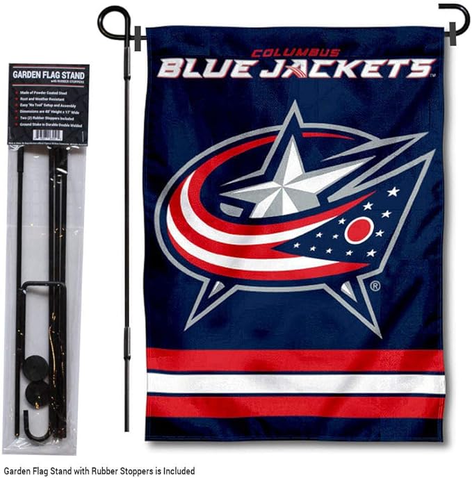 WinCraft Columbus Blue Jackets Garden Flag with Pole Stand Holder-VerdiqueGarden