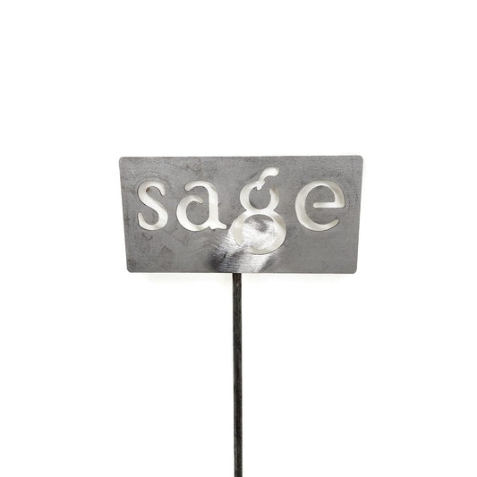 Classic Metal Garden Markers 19 Inches Tall (sage, Raw, Unfinished Steel (will rust with time))-VerdiqueGarden