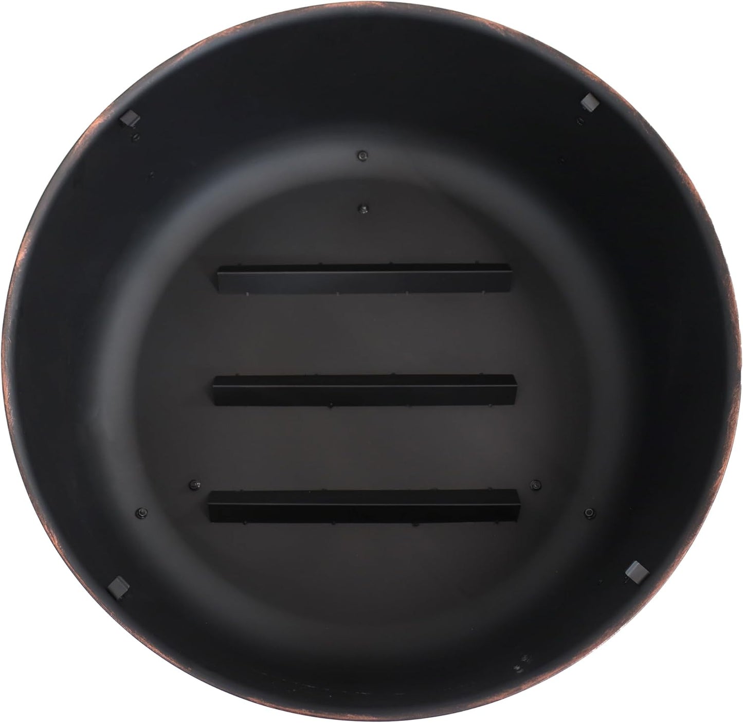 Sunnydaze 24-Inch Heavy-Duty Steel Cauldron Fire Pit - Includes Spark Screen and Protective Cover - Brushed Bronze-VerdiqueGarden