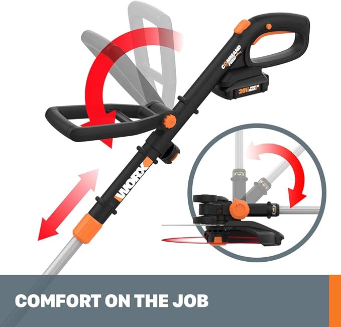 Worx GT Revolution 20V 12" String Trimmer Grass Trimmer/Edger/Mini-Mower, WG170.2-VerdiqueGarden