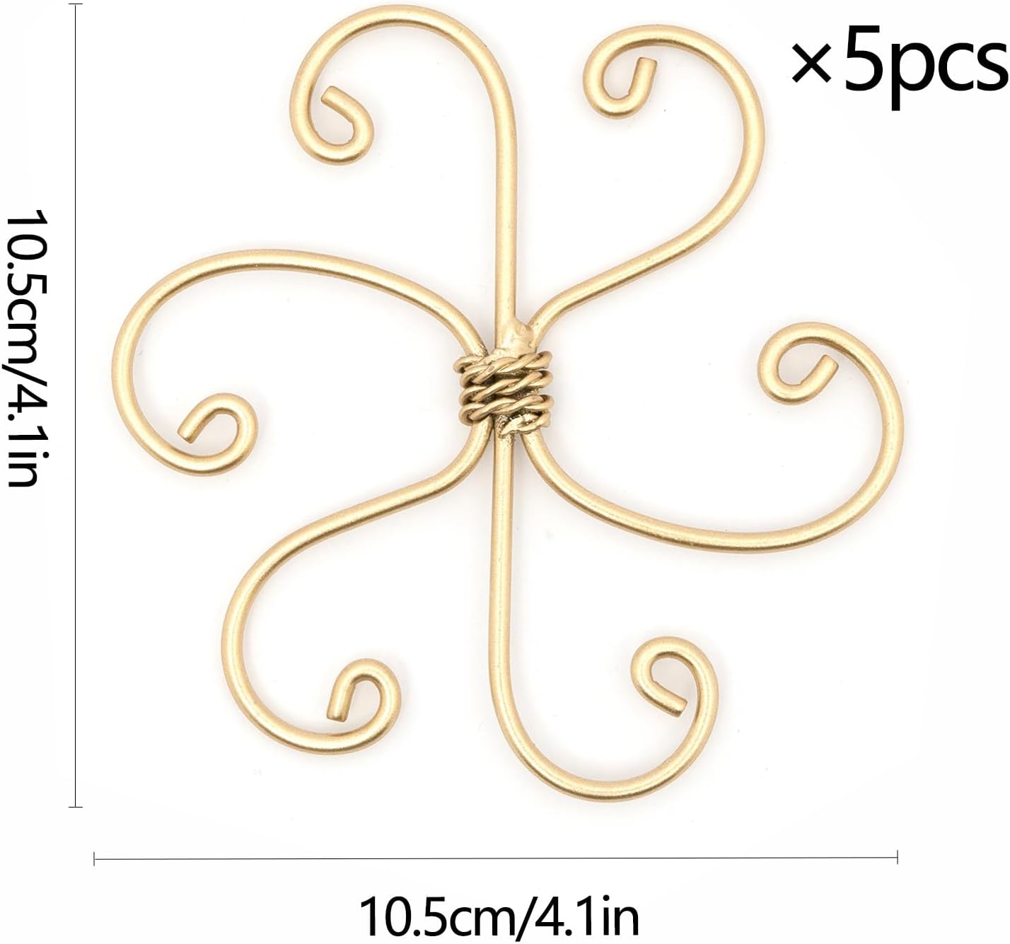 5PCS Plant Stem Support - Durable 5pcs Iron Grapple Holder for Monstera & Climbing Plants, Unique Design for Optimal Growth, Bamboo Clamp Set for Leaf Stabilization and Support (Gold)-VerdiqueGarden