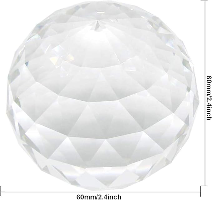 Clear Crystal Ball Prism Window Rainbow Maker Window Prisms Suncatcher for Feng Shui, (60mm /2.4inch)-VerdiqueGarden