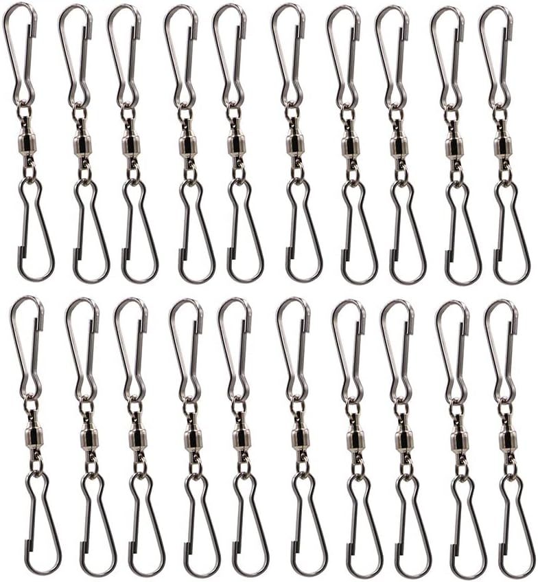 LGEGE 20PCS Smooth Spinning Dual Clip Swivels Wind Spinner Hangers Spiral Tails Twisters Wind Socks, for spinning windsocks and any kites, flower pots, plants, bird feeders, solar lights, flags-VerdiqueGarden